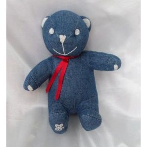 Doudou Peluche Ours AssisBleu Jeans OBAIBI - Occasion
