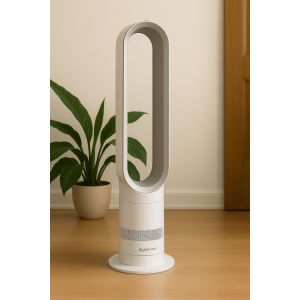 Ventilateur sans pales Dyson Cool AM07, blanc et argent. Technologie Air Multiplier, silencieux et puissant. Design moderne, idéal pour grande pièce. - Occasion