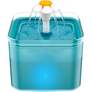 Cmws-Fontaine &Agrave; Eau Pour Chat Ultra Silencieux, Lumi&egrave;re Led, 2 Litres, Filtration Multiple, 3 Modes D'ecoulement De L'eau - Occasion