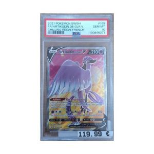 Pok&eacute;mon - Carte &Agrave; L'Unit&eacute; - Artikodin De Galar V (169/198) Grade 10 P.S.A. - Occasion