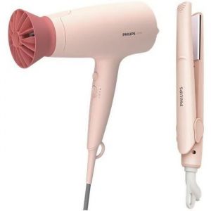 Kit De Coiffure Sèche-Cheveux Et Lisseur De Voyage Philips Bhp398 Soin Thermoprotect - Occasion