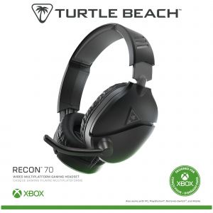 Turtle Beach Recon 70 Noir Casque de gaming multiplateforme pour Xbox Series X ou S et PS5, PS4, PS4 Pro, PC et Appareils Mobiles avec prise 3,5 mm - Occasion