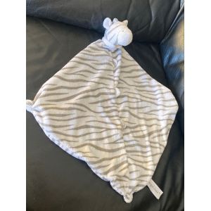 Doudou plat triangle zèbre gris blanc angel dear 40cm - Occasion