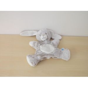 Doudou Marionnette Lapin Blanc Marron Chiné Tex - Occasion