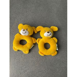 Doudou Peluche Anneaux Hochet Chien Orange Bledina - Occasion