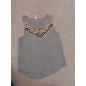 Top Sans Manche Gris Brodé Fantaisie Undiz - L - Occasion