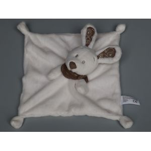 Doudou lapin plat blanc marron Simba Toys - Occasion