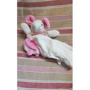 Doudou souris rose cajou sucre d'orge - Occasion
