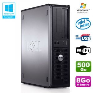 PC DELL Optiplex 780 DT Intel E8400 3Ghz 8Go Disque 500Go WIFI Win 7 Pro - Occasion