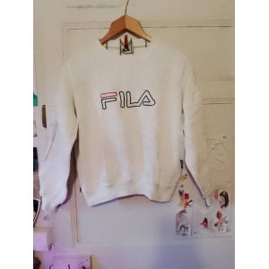Sweat Blanc S Fila Vintage Années 90. - Occasion