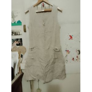 Robe En Lin Beige 44 Xxl Fabriqu&eacute; En Italie. - Occasion