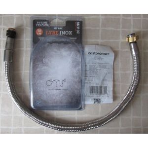 Tuyau flexible pour gaz butane / propane LYRE INOX Long de 70 cm Pour raccordement avant détendeur Achat Nov 2025 par erreur non repris par le magasin vendeur Validité 20 ans - Occasion