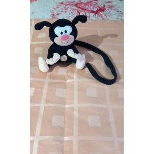 Peluche b&eacute;b&eacute; Marsupilami noir, beige, blanc, rose, yeux billes - Occasion