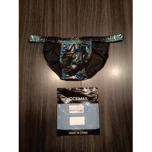 Slip Couleur P&eacute;trole Effet Brillant Homme Jockmail - Occasion