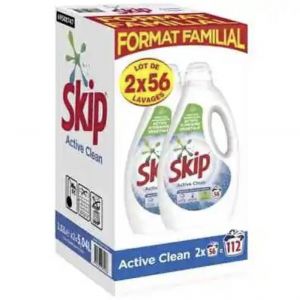 Lessive liquide Skip active clean 112 lavages ¿ 2 bidons - Occasion