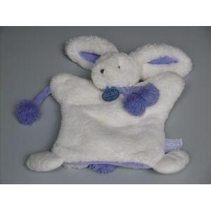 Doudou Et Compagnie Lapin Pompon Marionnette Violet Lavande Blanc - Occasion