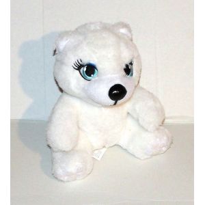 Peluche Ours Polaire Barbie Petit Format Assis Mattel - Doudou Ourson Barbie Blanc Assis 16 Cm - Occasion