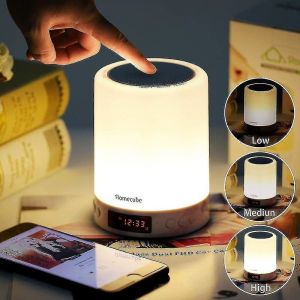 Lampe Tactile Lampe De Chevet Enceinte Bluetooth Lampe Musique Horloge R&eacute;veil Radio - Occasion