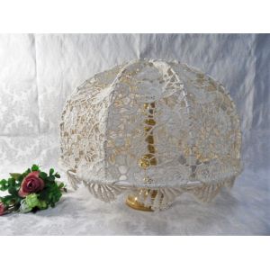 Art Deco Vintage Chapeau Abat Jour Ancien Broderie Macrame Lampe Lustre - Occasion