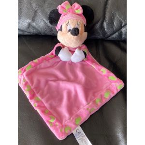 Disney Doudou Plat Brille Dans La Nuit Minnie Rose Vert Noeud Papillon 28cm - Occasion