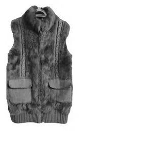 Veste Lapin Tendance Cardigan Oakwood Debardeur Gilet Sans Manche Cuir Fourrure Tricot Irlandais Gris Jacket Chandail Pullover Pull Col Mode Femme Tb Doux Zip Sur Chemise Poildoux Anthracite Taille 3 - Occasion