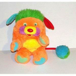 Popples Orange Peluche Grand Format Vintage 80 Doudou Popples Ventre Jaune Cheveux Vert 31 Cm - Occasion