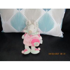 Doudou Souris Léonie Avec Sa Cape Verte Et Rose Doudou Et Compagnie - Occasion