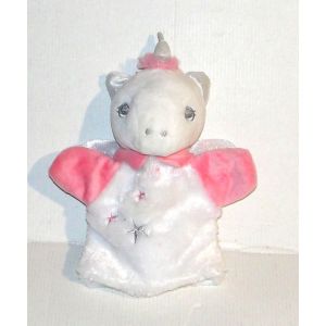 doudou licorne marionnette blanche rose tom & zo&eacute; - Occasion