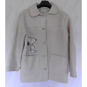 Manteau Laine Bouillie Blanc Miss Aventures - Occasion