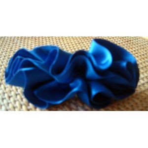 Barrette "Sephora" Tissu Bleu Electrique Froncé - Occasion