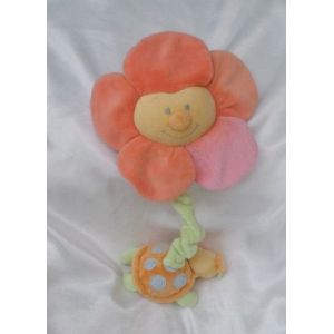 Doudou Peluche Musical Fleur Tortue Orange Rose Jaune Et Vert Jollybaby - Occasion