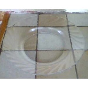 Arcoroc Assiette Creuse Transparente En Verre ,Diam 23cm - Ann&eacute;es 70/80 - Occasion