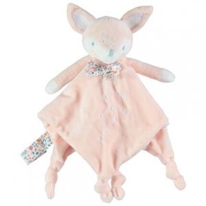 Doudou Renard Rose Velours Plat Attache Tetine Sucette Premaman Orchestra Jouet Peluche Bebe Naissance - Occasion
