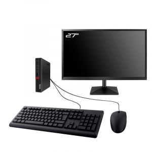 PC Lenovo M720q Tiny Ecran 27" Intel I3-8100T RAM 16Go SDD 240Go W11 Wifi - Occasion