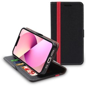 ebestStar - Coque pour iPhone 13 mini Etui Housse Portefeuille PU Cuir Porte-Cartes, Noir / Rouge [Dimensions PRECISES Smartphone : 131.5 x 64.2 x 7.65 mm, &eacute;cran 5.4''] - Occasion
