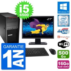 PC Tour Lenovo P320 Ecran 27" Core i5-6500 RAM 16Go Disque 500Go Windows 10 Wifi - Occasion