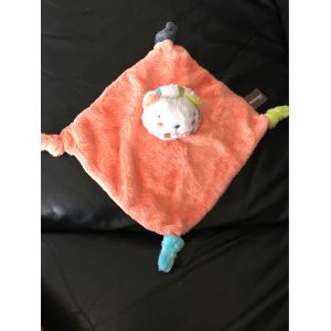 doudou lion plat orange jaune gris et bleuORCHESTRA 22*22cm - Occasion