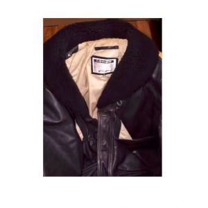 Grande Veste Cuir Bomber Parka Chevignon Blouson Surveste Cuir Maron Col Fourrure Mouton Original Large L 52 Qualité Doublure Chaud Look Motard Rocker Bombadier Doublure Vetement Elegant Confort Biker - Occasion