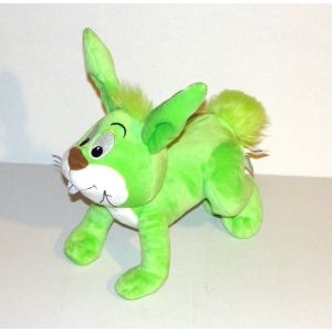 Peluche Schtroumpf Lapin Smurfs The Lost Village Taldec Doudou Lapin Vert Lumineux 27 Cm - Occasion