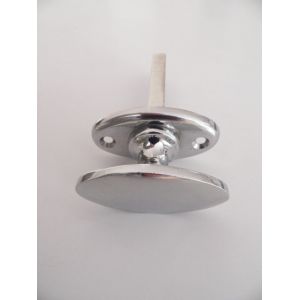 Petit bouton ovale 43x21 sur rosette chromé pour WC - Occasion