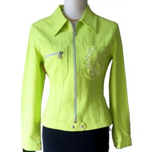 Veste Roccobarocco Taille 38 Vert Anis Avec Strass Tbe - Occasion