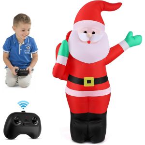 CUPCHID Père Noël Gonflable de 110 cm,télécommande 2,4 GHz,Chargement USB Peut être déplacé Pendant 15 à 20 Minutes,Personnages de Noël, décorations de Noël - Occasion