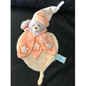 Doudou Chien Gris Beige Orange Saumon Étoiles Luminescentes Babynat' Baby Nat - Occasion