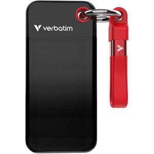 VERBATIM Pocket SSD USB 3.2 Gen2 Type C - 2To / Noir, rouge - 32196