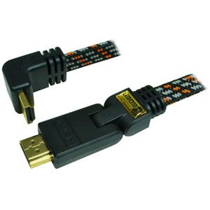 HEDEN C&acirc;ble HDMI 1.4 plat tiss&eacute; plaqu&eacute; Or - 5m - 0-CABHD5M000