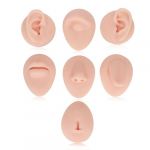 Ensemble D'affichages de Partie de Corps de Modèle Flexible en Silicone Souple, Modèle de Simulation de Pratique de Perçage Corporel Oreille Oeil Nez Bouche Langue et Modèle de (Couleur de peau (Vertigo eu, neuf)