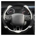 Housse Volant Voiture Couvre-Volant Type D pour citroën C3 II III 2009-2020 C3 pour AIRCROSS 2017-2021 pour Berlingo 3 C4 pour Picasso 2 Protégé Volant(Blanc) (Kung Hei Fat Choy!, neuf)
