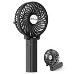 iEGrow Mini Ventilateur Portable à Main Rechargeable USB Ventilateur [4-11 heures] 3 vitesses Batterie rechargeable pour voyager à la maison，Ventilateur à main pliable et silencieux(Noir) (TUOYIO, neuf)