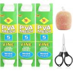 3 Pi&egrave;ces 5m Peche Carpe Accessoires avec Ciseaux PVA Larges Accessoires de P&ecirc;che &agrave; la Carpe Sacs de Filet Soluble dans l'eau PVA Qui Fond Rapidement pour L'alimentation Pr&eacute;cise Filet de Peche Mer (CHAOTEMAIKJ, neuf)