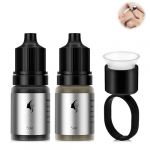 Teinture Sourcils Permanent, Coloration Sourcils Permanent avec Cup Tatouage, Waterproof Coloration Sourcil, Naturel et Durable, Teinture Professionnelle, 2 Couleurs au Choix (ANLUO-OU, neuf)